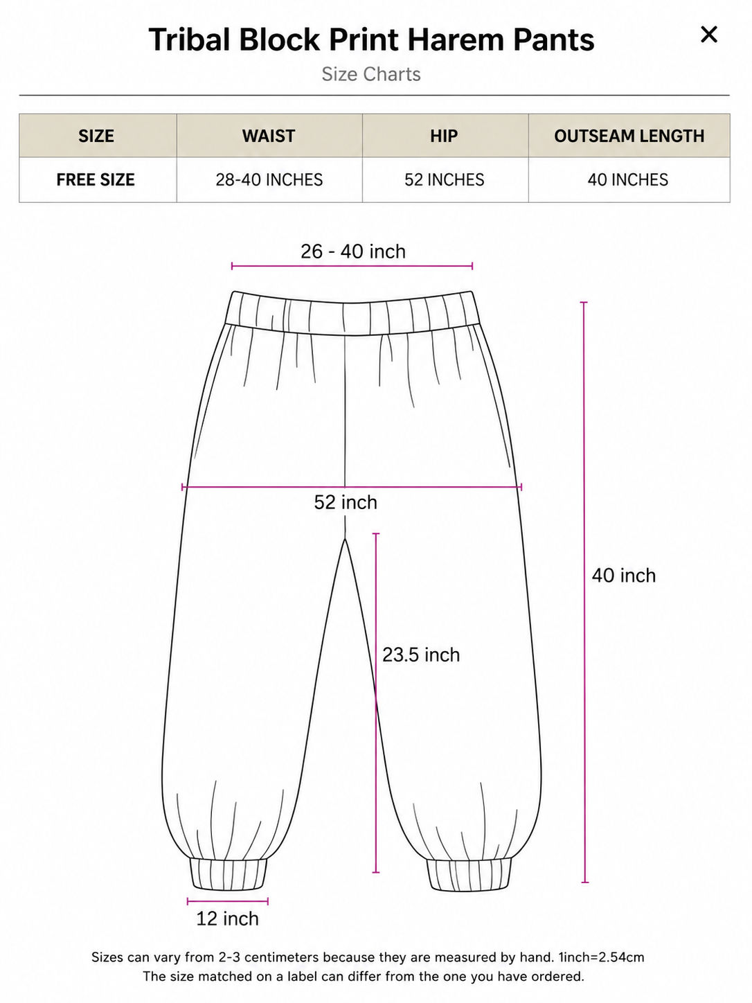 Tribal Block Print Harem Pants